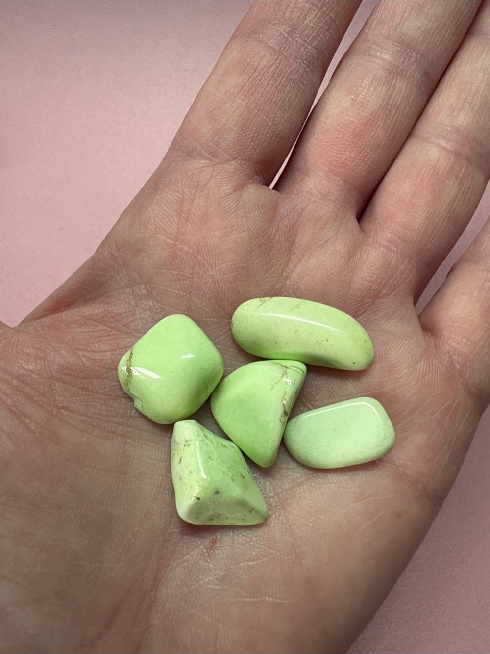 Lemon Chrysoprase Tumbled Stones - Set of 5